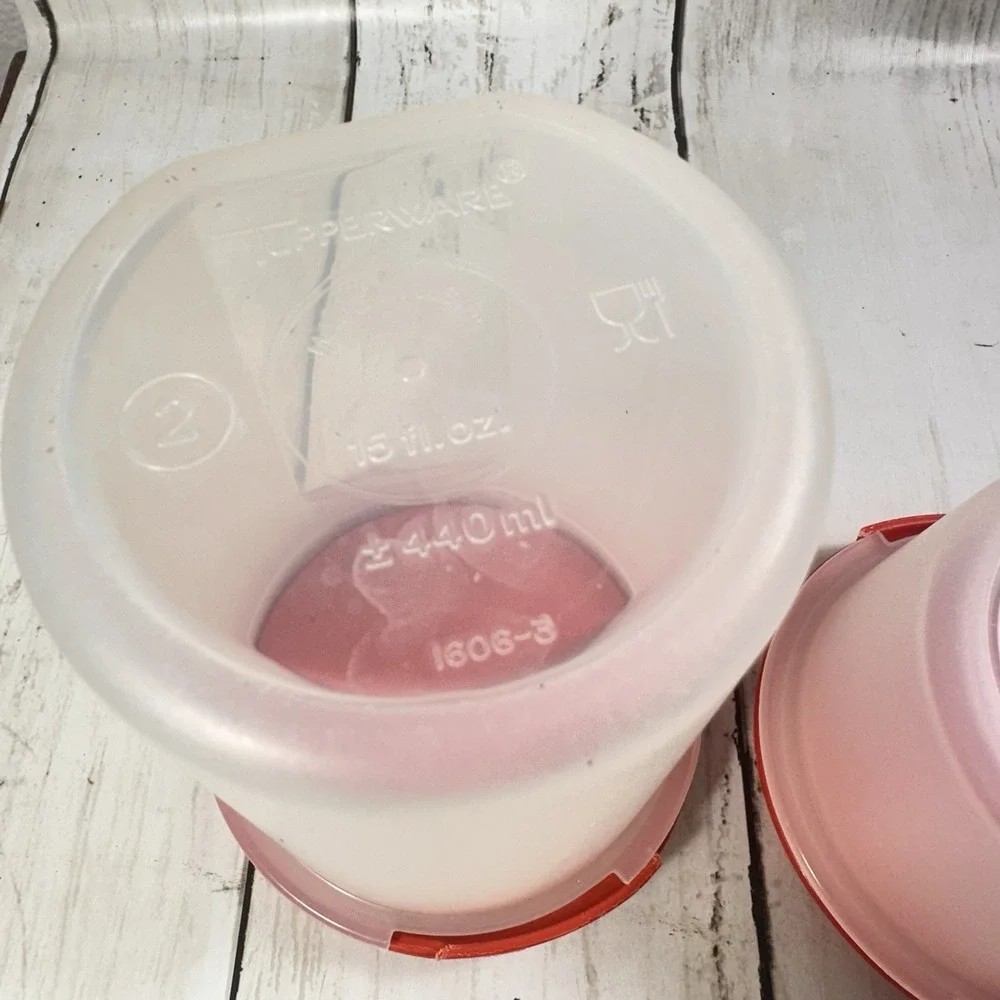 Tupperware‎ Set of 3 Containers with Paprika Lids  Two 1605 One 1606